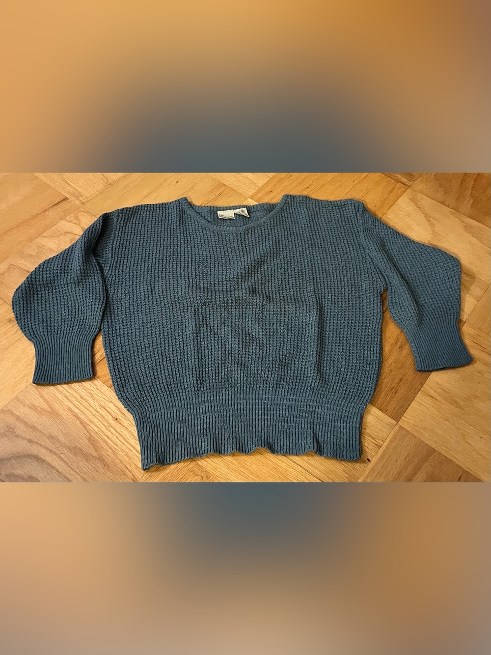 Vintage 1970s Liz Claiborne Blue 100% Silk Knit Sweater